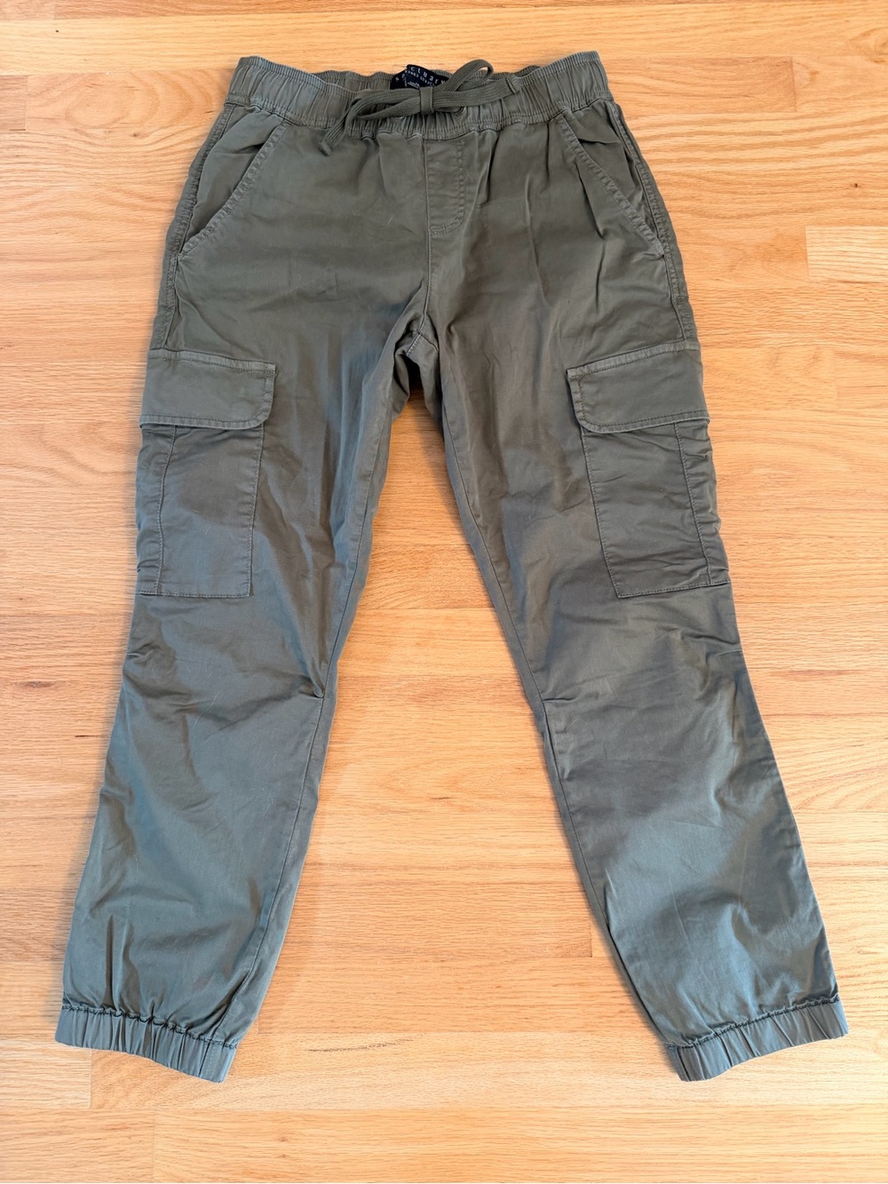 Women’s Sanctuary Olive Green Cotton Cargo Jogger Pants, 26